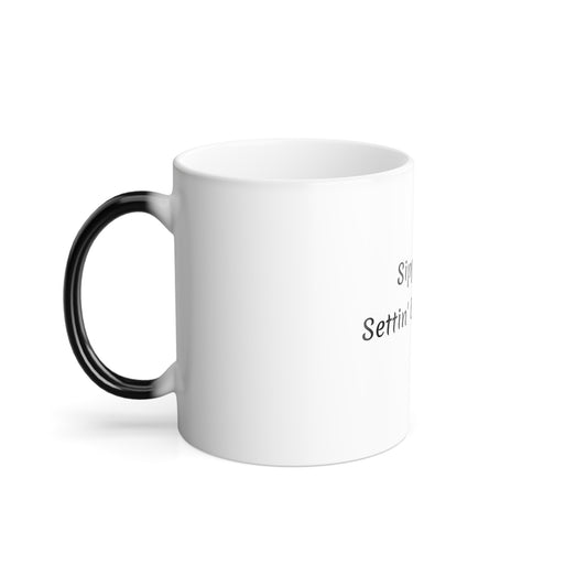 Color Morphing Mug - 'Sippin' Tea Settin' Boundaries' Inspirational Coffee Cup