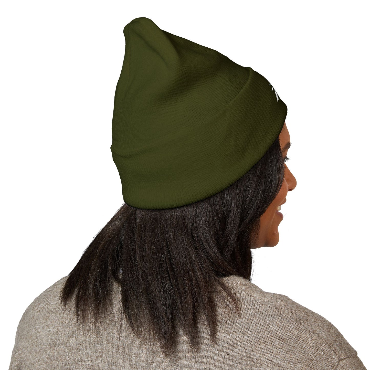 Sunrise Mountain Classic Cuffed Beanie - Embroidered Yellow Winter Hat